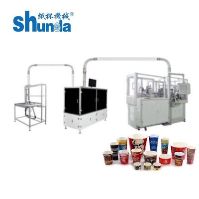 Qualità Macchina per la fabbricazione di tazze monouso completamente automatica per carta rivestita in PE singolo/doppio fabbrica
