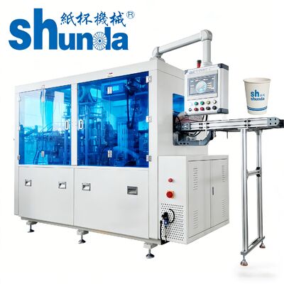 160 pcs/min Servo Paper Cup Machine con aria calda e sigillamento ad ultrasuoni, ideale per bevande fredde